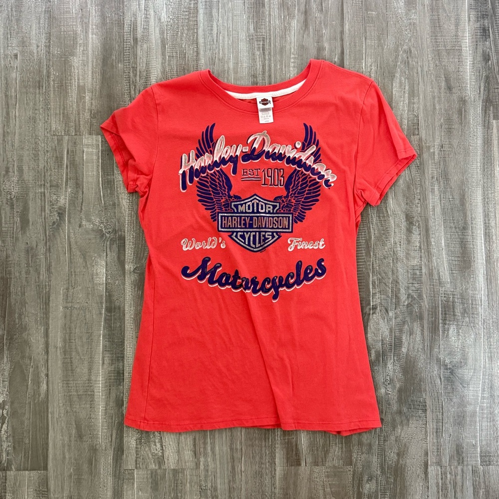 Harley-Davidson Red and Blue Winged Tee